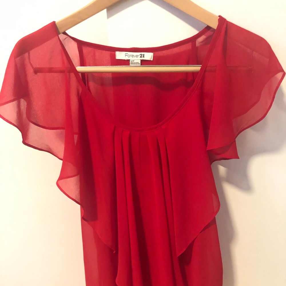 Red Forever 21 Blouse SIZE S